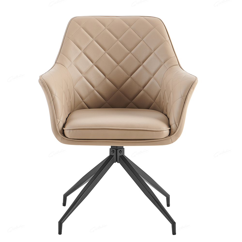 Alcoa Mink PU Leather Dining Chairs With Black Legs In Pair