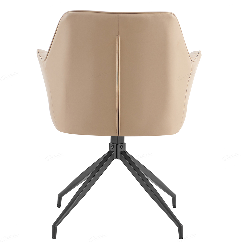 Alcoa Mink PU Leather Dining Chairs With Black Legs In Pair