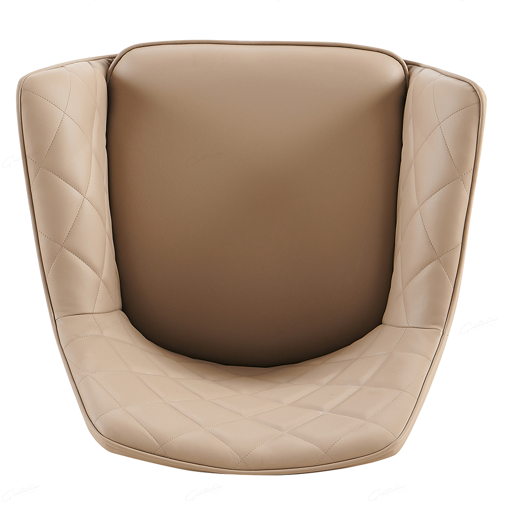 Alcoa Mink PU Leather Dining Chairs With Black Legs In Pair