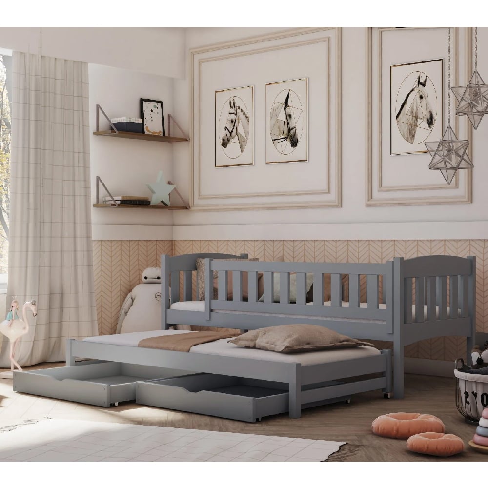 Read more about Alcoa wooden day bed without mattress and trundle in grey