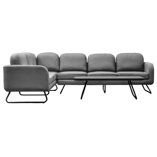 Alcona Garden Corner Lounge Set With Coffee Table In Slate Furniture