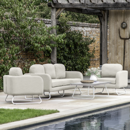 Read more about Alcona garden lounge set with coffee table in linen