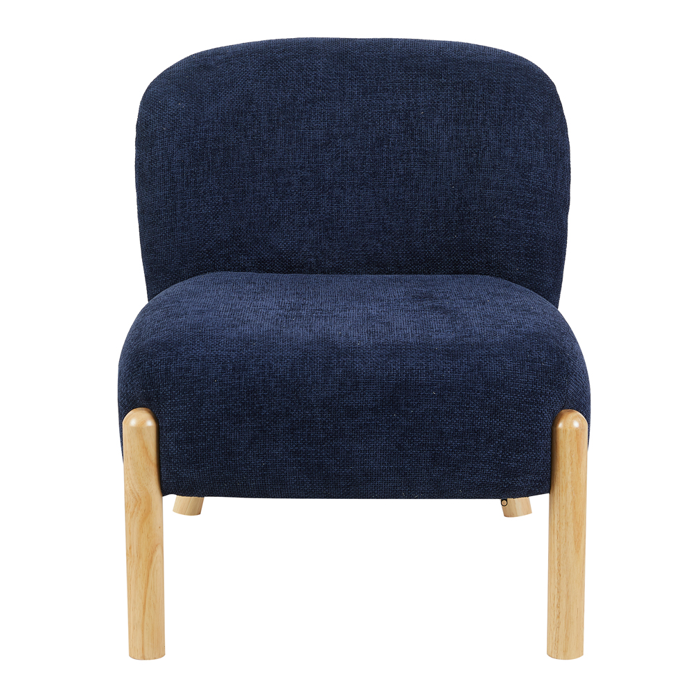 Alcor Fabric Accent Chair with Oak Legs in Denim Blue