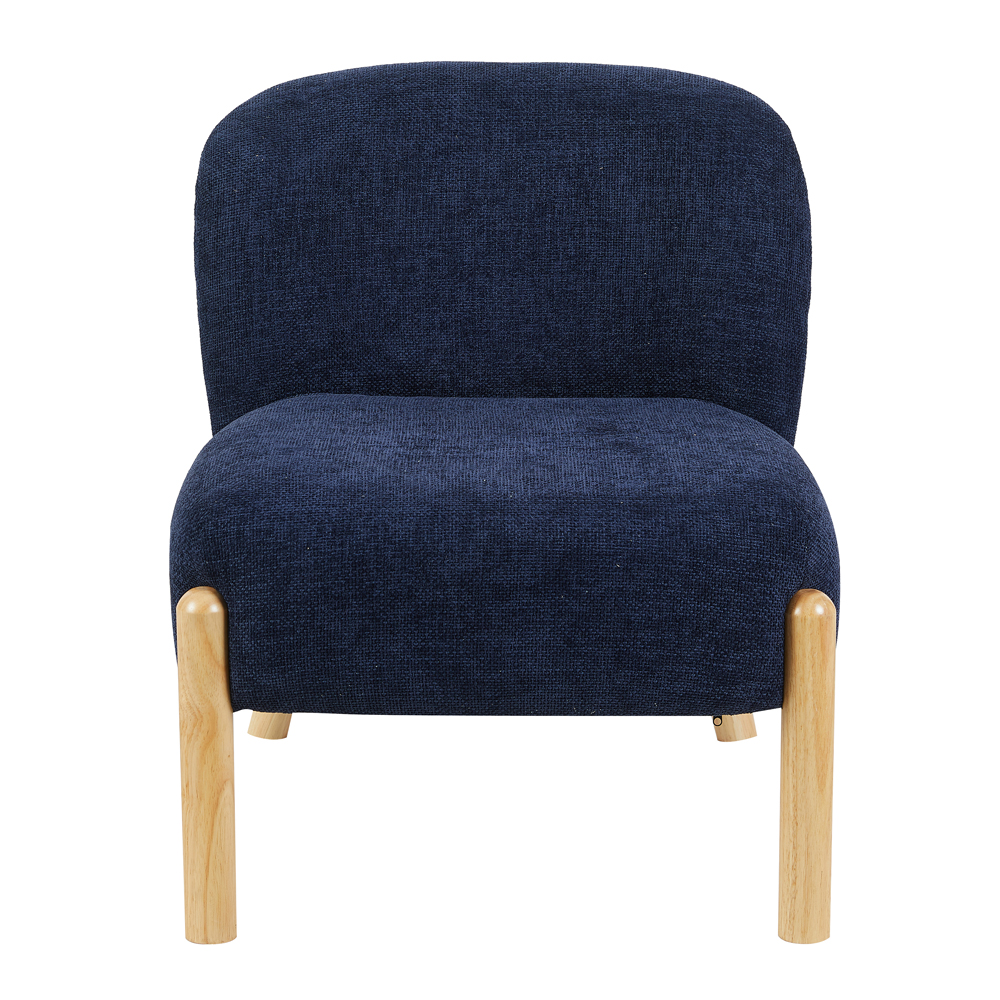 Alcor Fabric Accent Chair with Oak Legs in Denim Blue