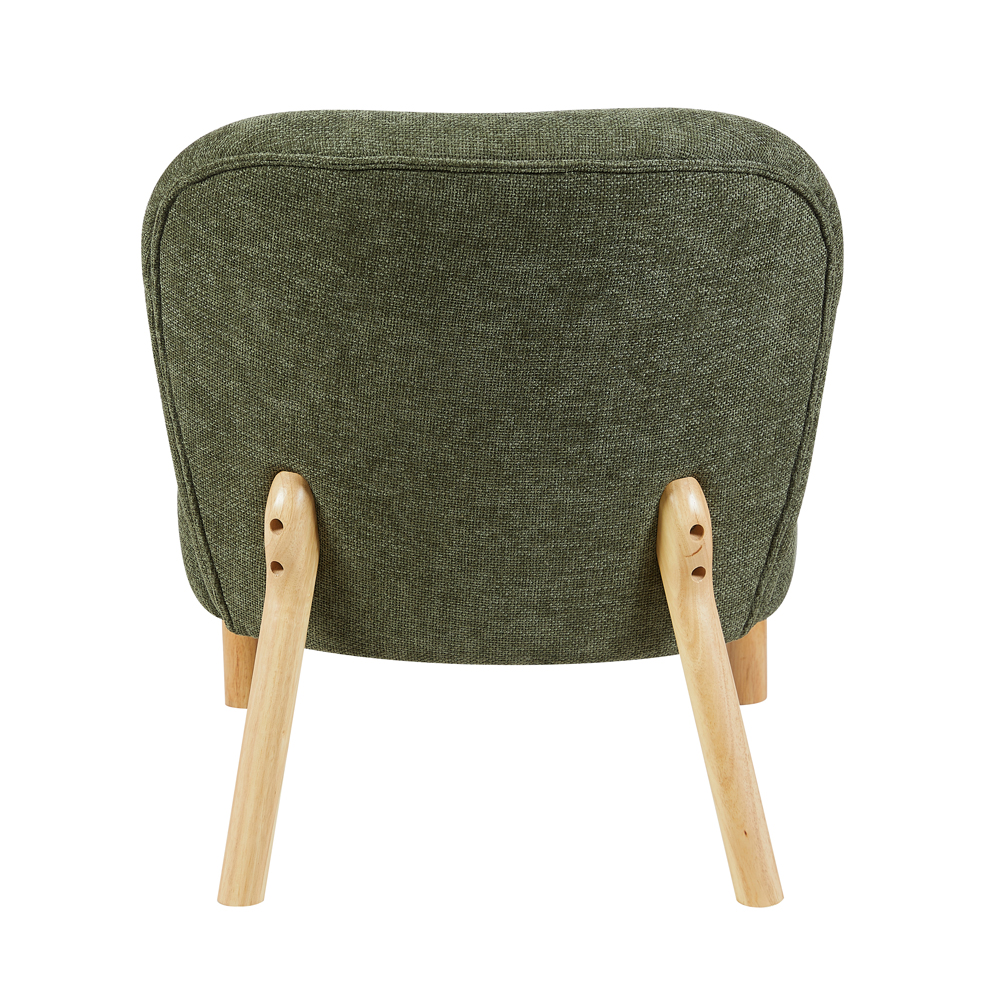 Alcor Fabric Accent Chair with Oak Legs in Moss Green