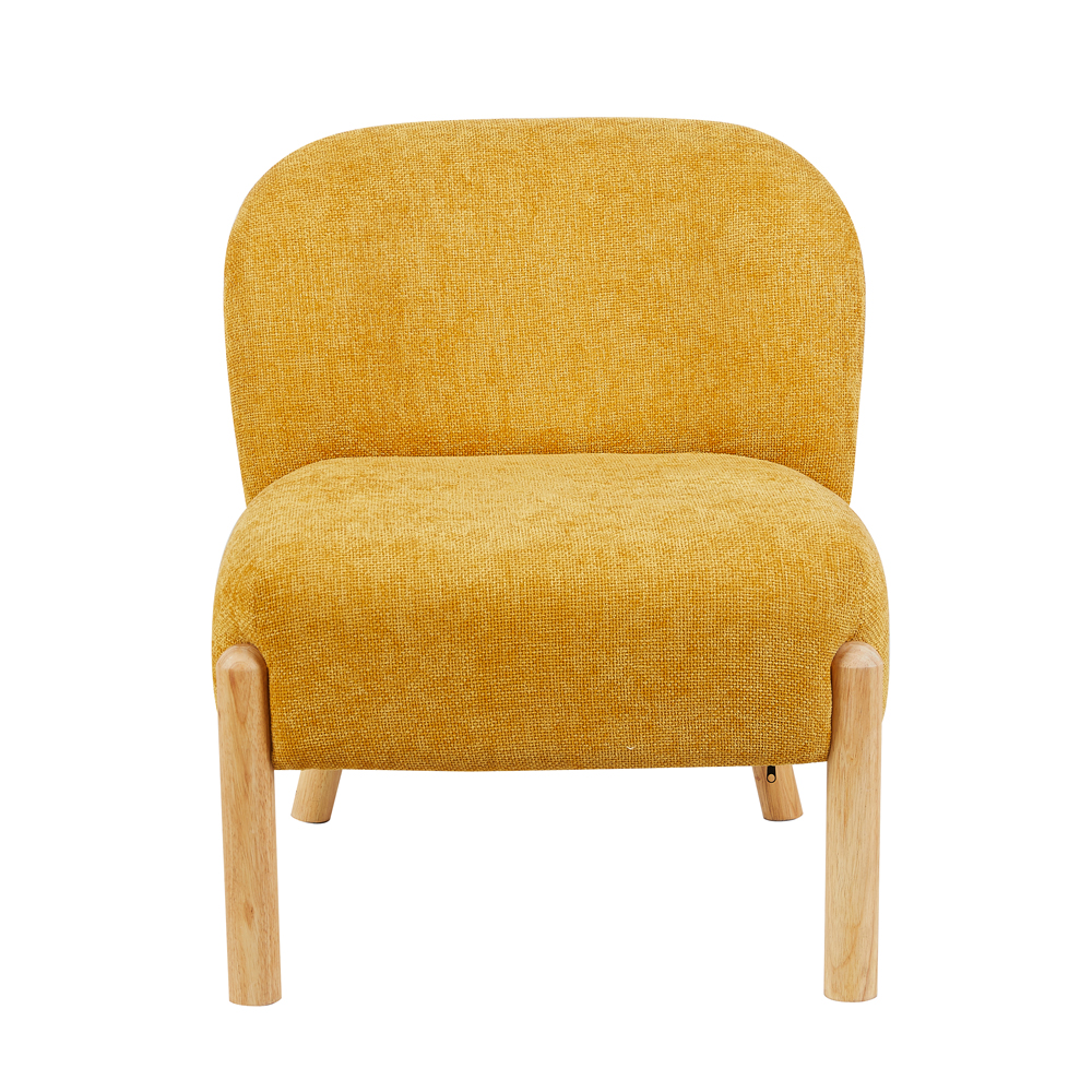 Alcor Fabric Accent Chair with Oak Legs in Ochre