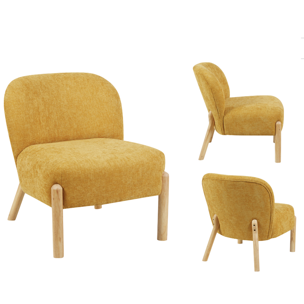 Alcor Fabric Accent Chair with Oak Legs in Ochre