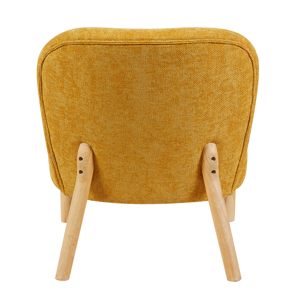 Alcor Fabric Accent Chair with Oak Legs in Ochre