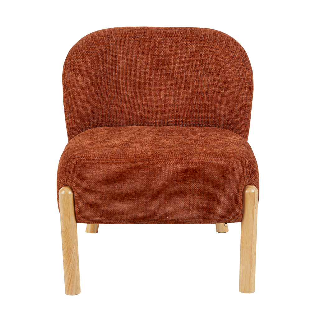 Alcor Fabric Accent Chair with Oak Legs in Rust