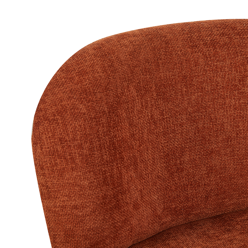 Alcor Fabric Accent Chair with Oak Legs in Rust