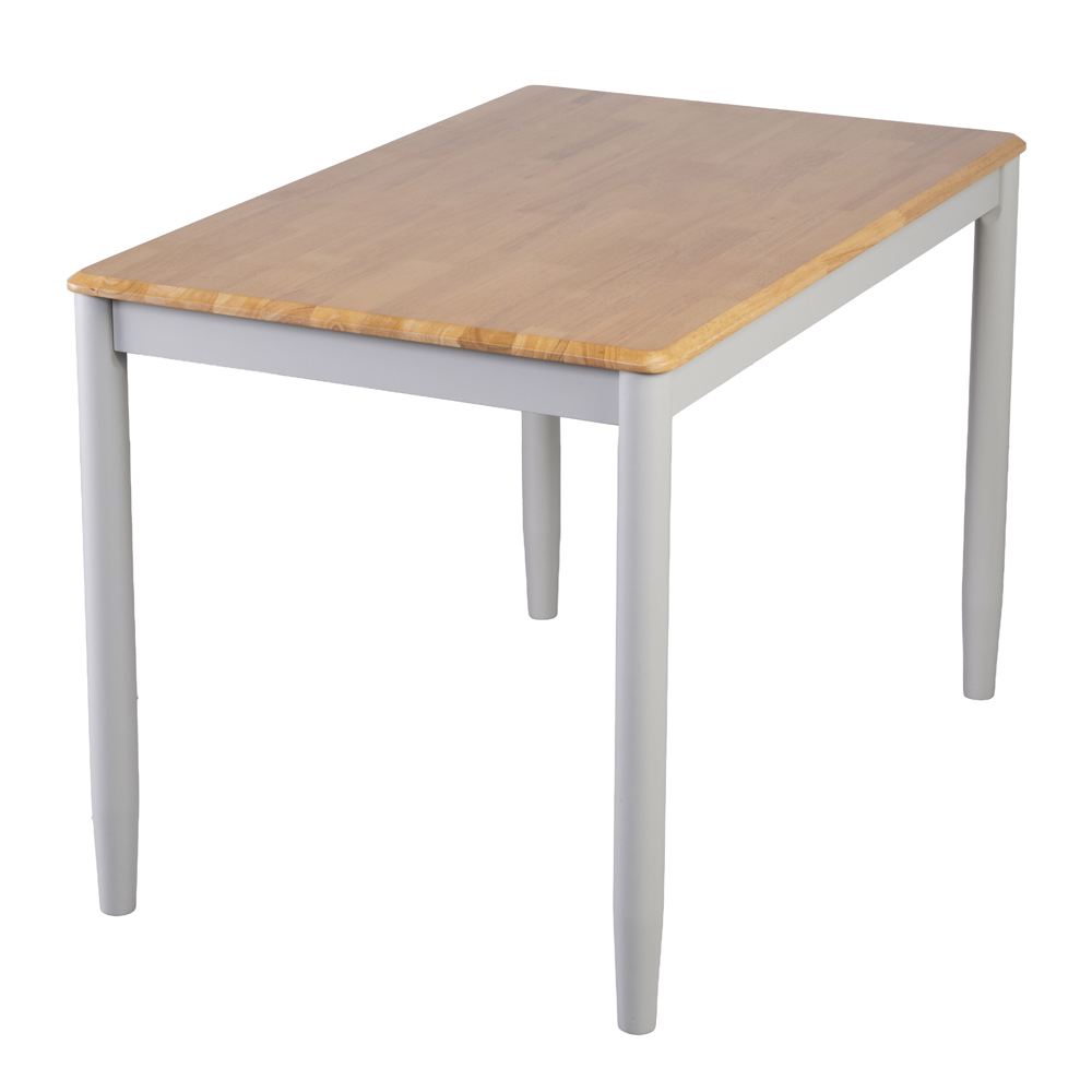 Alcor Oak Wooden Dining Table With 4 Grey Chairs