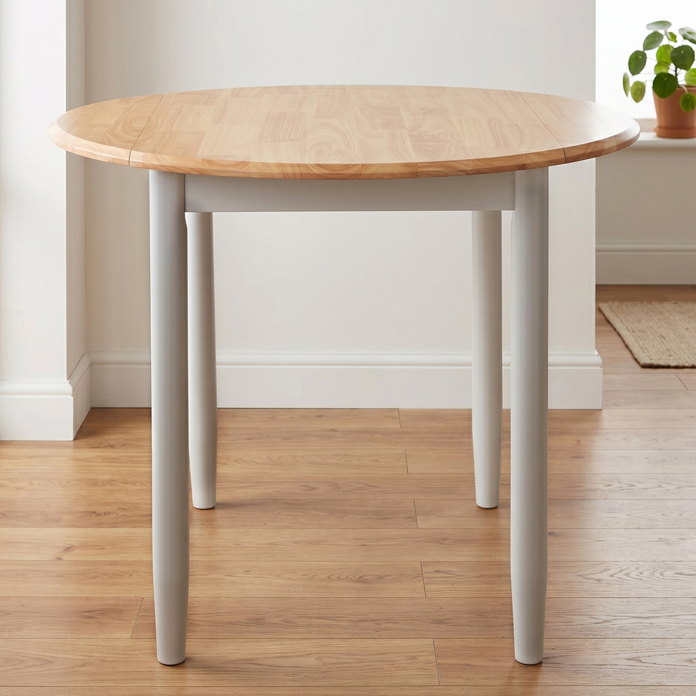Alcor Round Wooden Drop Leaf Dining Set With 2 Chairs in Light Oak