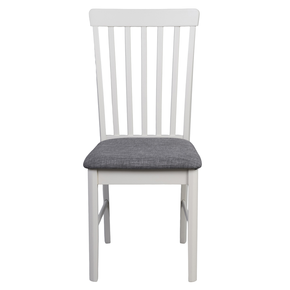 Alcor Stone Grey Wooden Dining Chairs With Fabric Seat In Pair