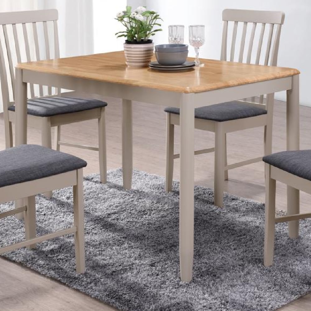 Alcor Wooden Dining Table In Oak And Grey
