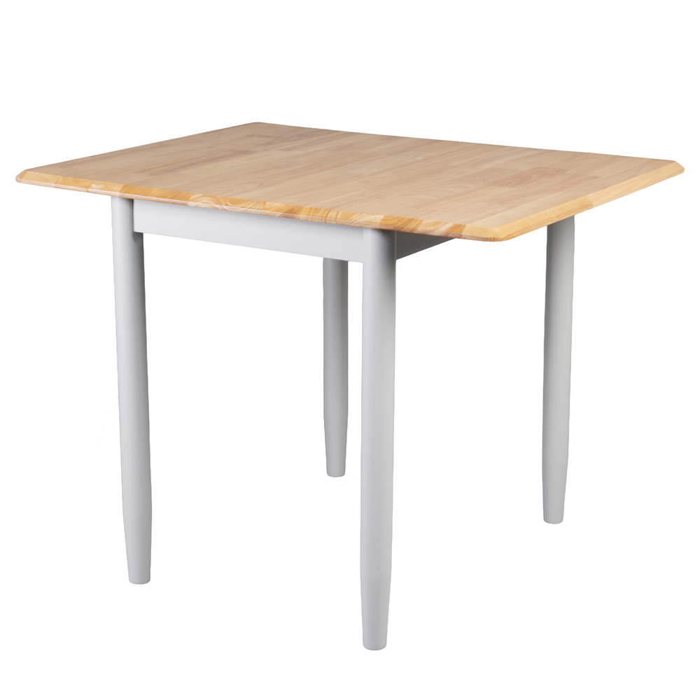 Alcor Wooden Drop Leaf Dining Table In Oak And Grey