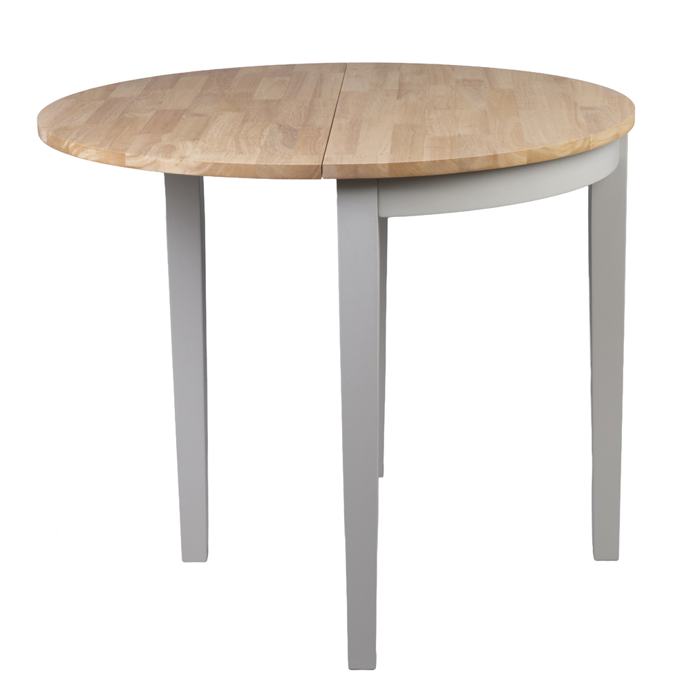 Alcor Wooden Half Moon Console Table In Oak And Grey