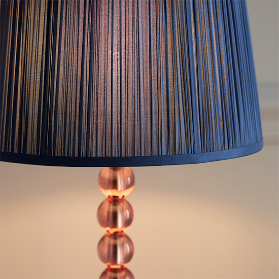 Alcoy Blue Shade Table Lamp And Blush Tinted Crystal Base_2