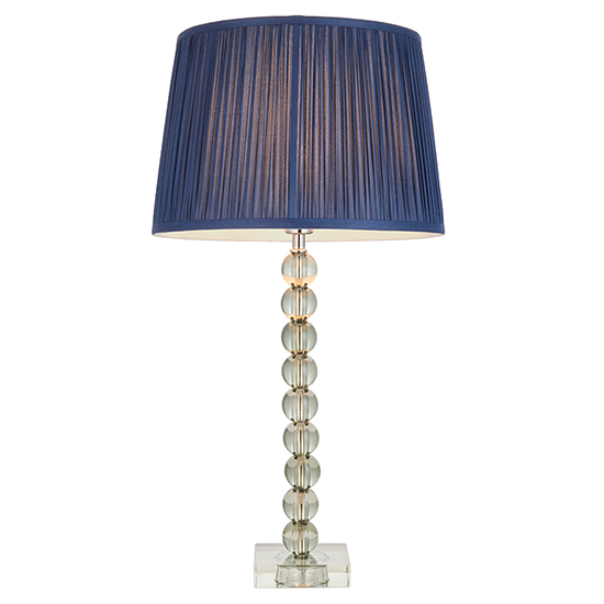 Alcoy Blue Shade Table Lamp And Grey Green Crystal Base_5