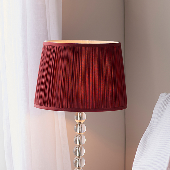 Alcoy Cranberry Silk Shade Table Lamp With Clear Crystal Base_2