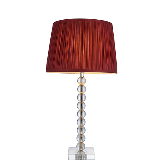 Alcoy Cranberry Silk Shade Table Lamp With Clear Crystal Base_4