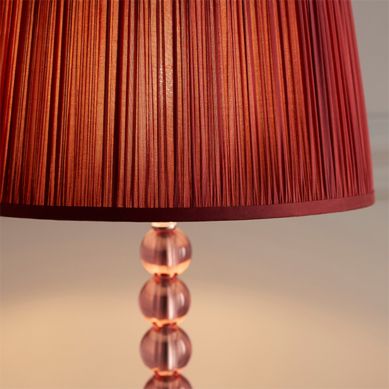 Alcoy Cranberry Shade Table Lamp And Blush Tinted Crystal Base_2