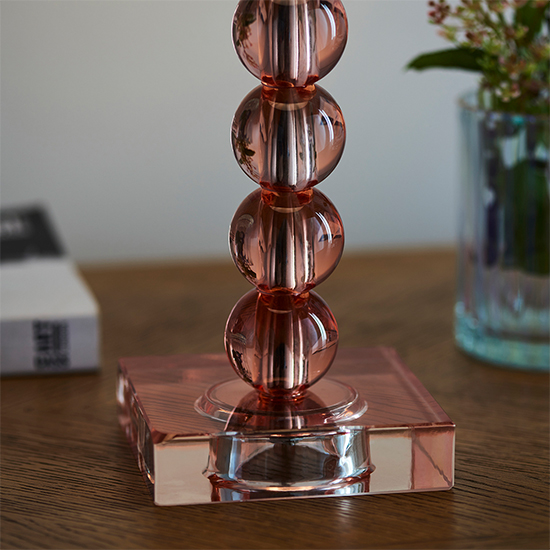 Alcoy Cranberry Shade Table Lamp And Blush Tinted Crystal Base_4