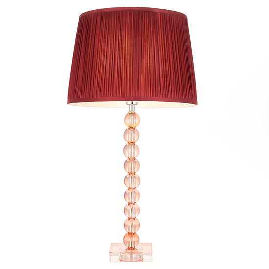 Alcoy Cranberry Shade Table Lamp And Blush Tinted Crystal Base_5