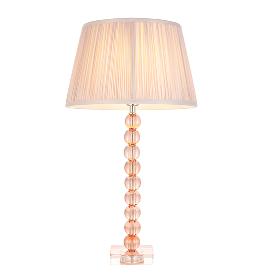 Alcoy Dusky Pink Shade Table Lamp With Blush Tinted Crystal Base_5