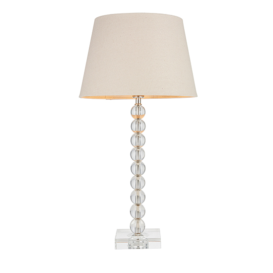 Alcoy Grey Linen Shade Table Lamp With Clear Crystal Base_4