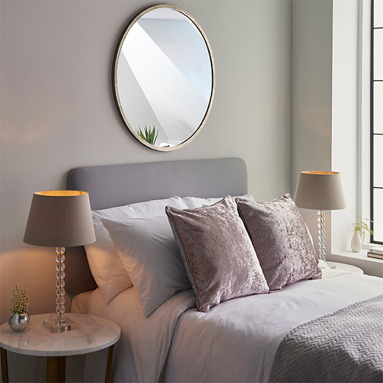 Alcoy Grey Linen Shade Table Lamp With Clear Crystal Base_5