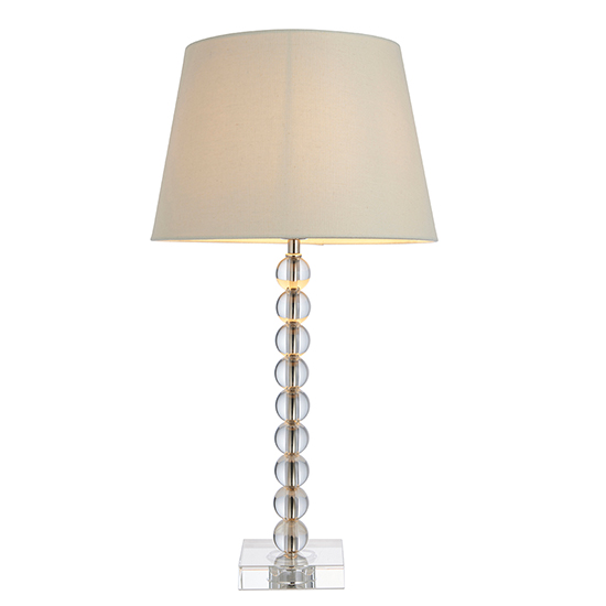 Alcoy Ivory Linen Shade Table Lamp With Clear Crystal Base_4