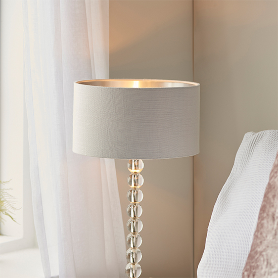 Alcoy Silver Linen Shade Table Lamp With Clear Crystal Base_2