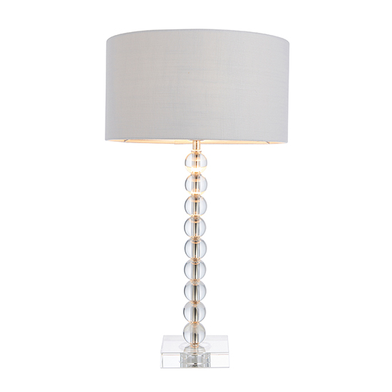 Alcoy Silver Linen Shade Table Lamp With Clear Crystal Base_4