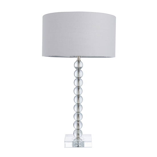 Alcoy Silver Linen Shade Table Lamp With Clear Crystal Base_5