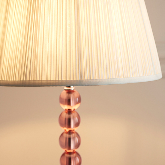 Alcoy White Shade Table Lamp With Blush Tinted Crystal Base_2