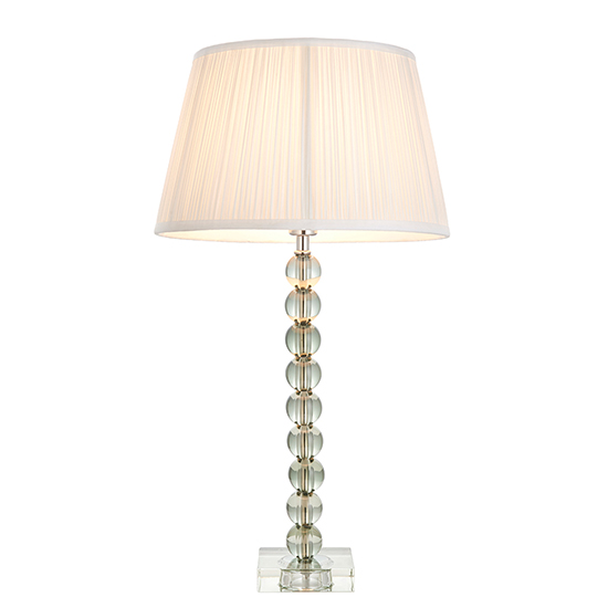 Alcoy White Shade Table Lamp With Grey Green Crystal Base_5