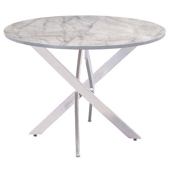 Atden Marble Dining Table In Grey With 4 Tiklo Grey Chairs_2
