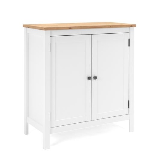 Product photograph of Alder Wooden Compact Sideboard In Artisan Oak And White from Furniture in Fashion