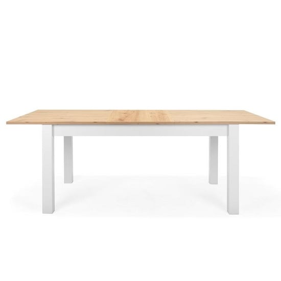 Alder Wooden Extendable Dining Table In Artisan Oak And White