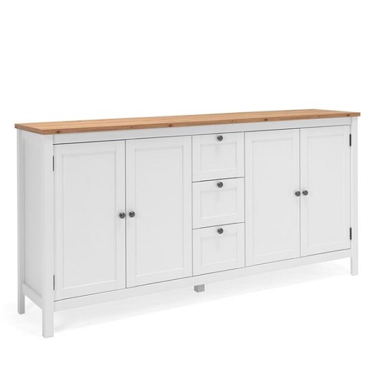 Product photograph of Alder Wooden Sideboard In Artisan Oak And White With 4 Doors from Furniture in Fashion