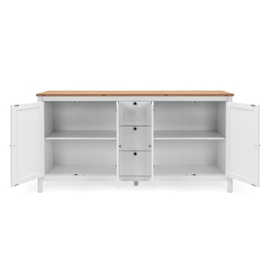 Alder Wooden Sideboard In Artisan Oak And White With 4 Doors_2