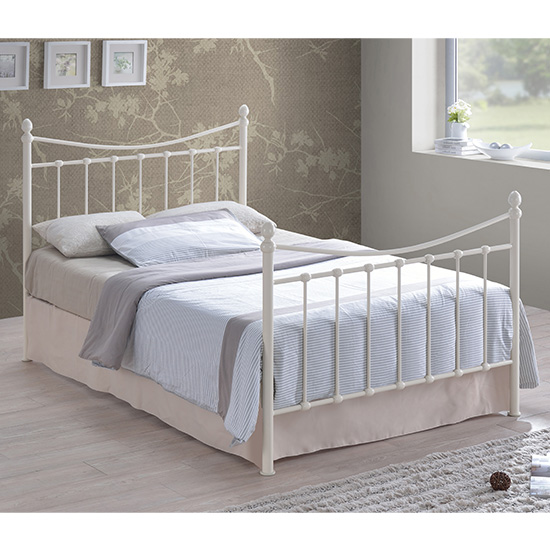 Product photograph of Alderley Metal Double Bed In Ivory from Furniture in Fashion