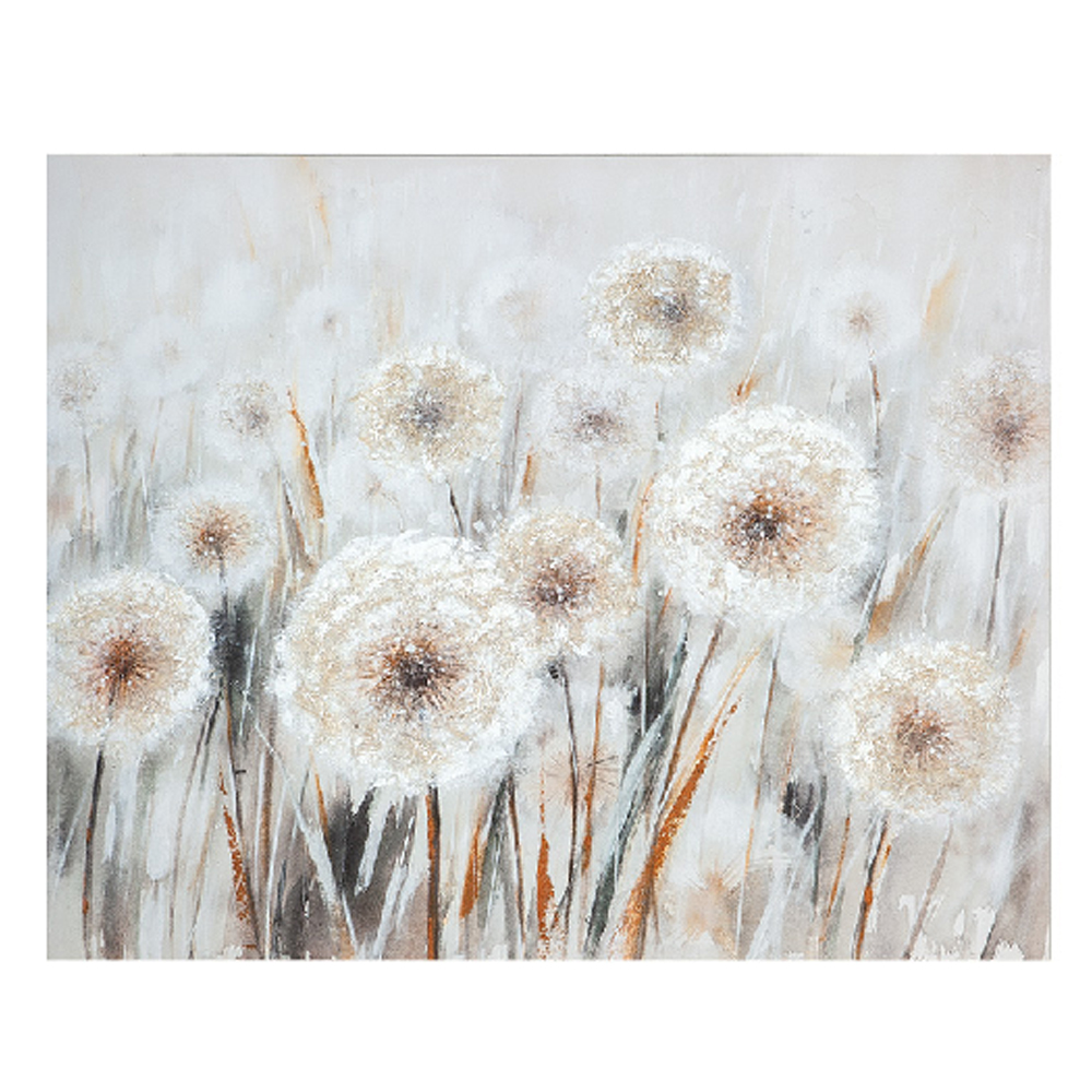 Aldgate Wooden Flower Rectangular Wall Art In Cream And Grey
