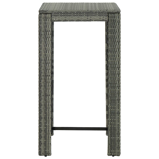 Aldis Outdoor Poly Rattan Bar Table With 4 Stools In Grey