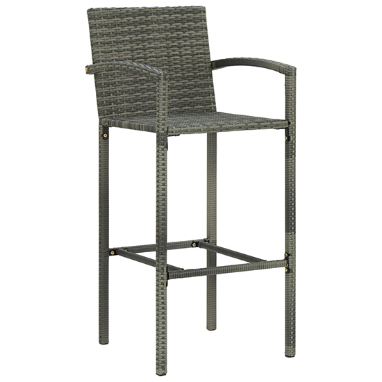 Aldis Outdoor Poly Rattan Bar Table With 4 Stools In Grey