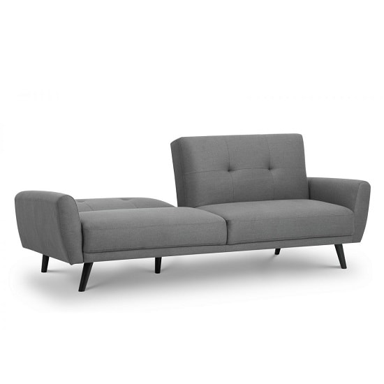 Macia Fabric Sofa Bed In Mid Grey Linen With Wooden Legs_3
