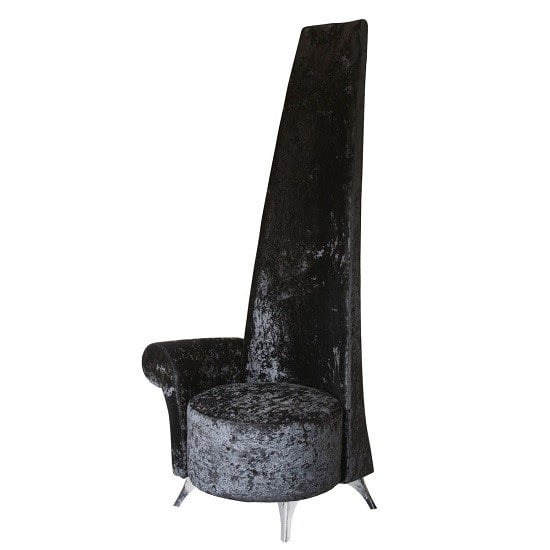 Aldora Right Handed Potenza Chair In Black Crushed Velvet Fabric