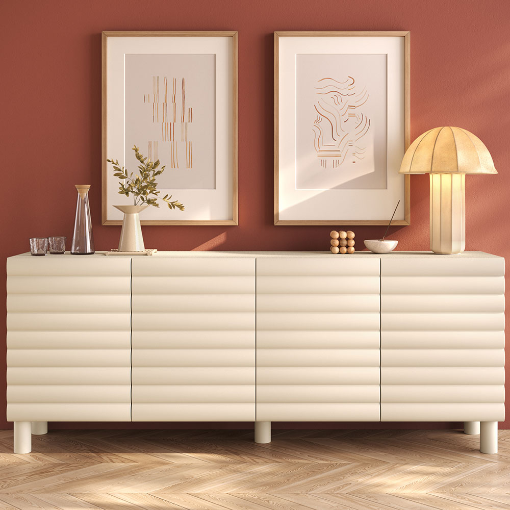 Aldria Wooden Sideboard with 4 Doors in Talco