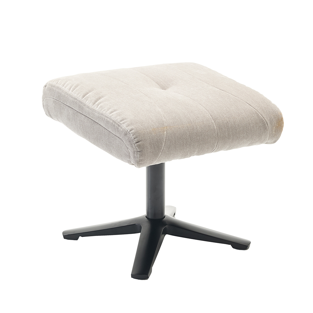 Aldrich Fabric Swivel Recliner Chair with Footstool in Grey Mist