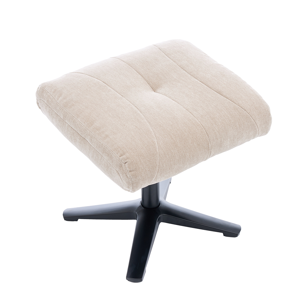 Aldrich Fabric Swivel Recliner Chair with Footstool in Mushroom